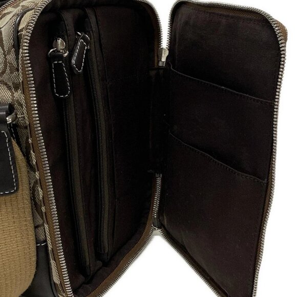 Auth COACH Signature International Shoulder Bag 4270 Dark Brown Light Brown - Picture 9 of 11